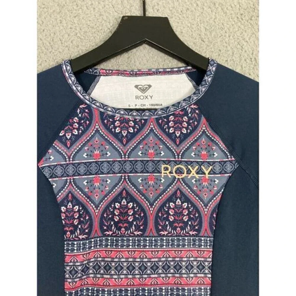 Roxy Waves Long Sleeve Rash Guard Swim Shirt UPF 50 Stretchy Women's Size S - Picture 8 of 10